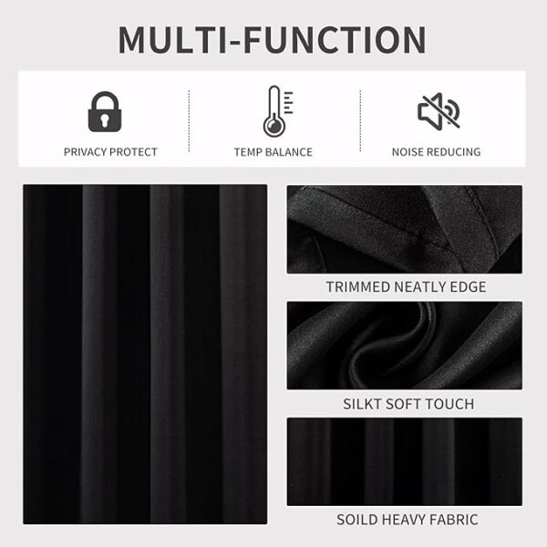 Blackout Curtains for Bedroom - 84 Inch Length Thermal Insulated Room Darkening Curtains with Grommets (2 Panels, 52x84 Inch), Noise Reducing & Wrinkle-Free Drapes for Living Room, WindowsBlackout - Image 2